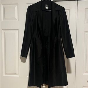 Vintage INC International Concepts Black Trench Coat with Classic Lapel